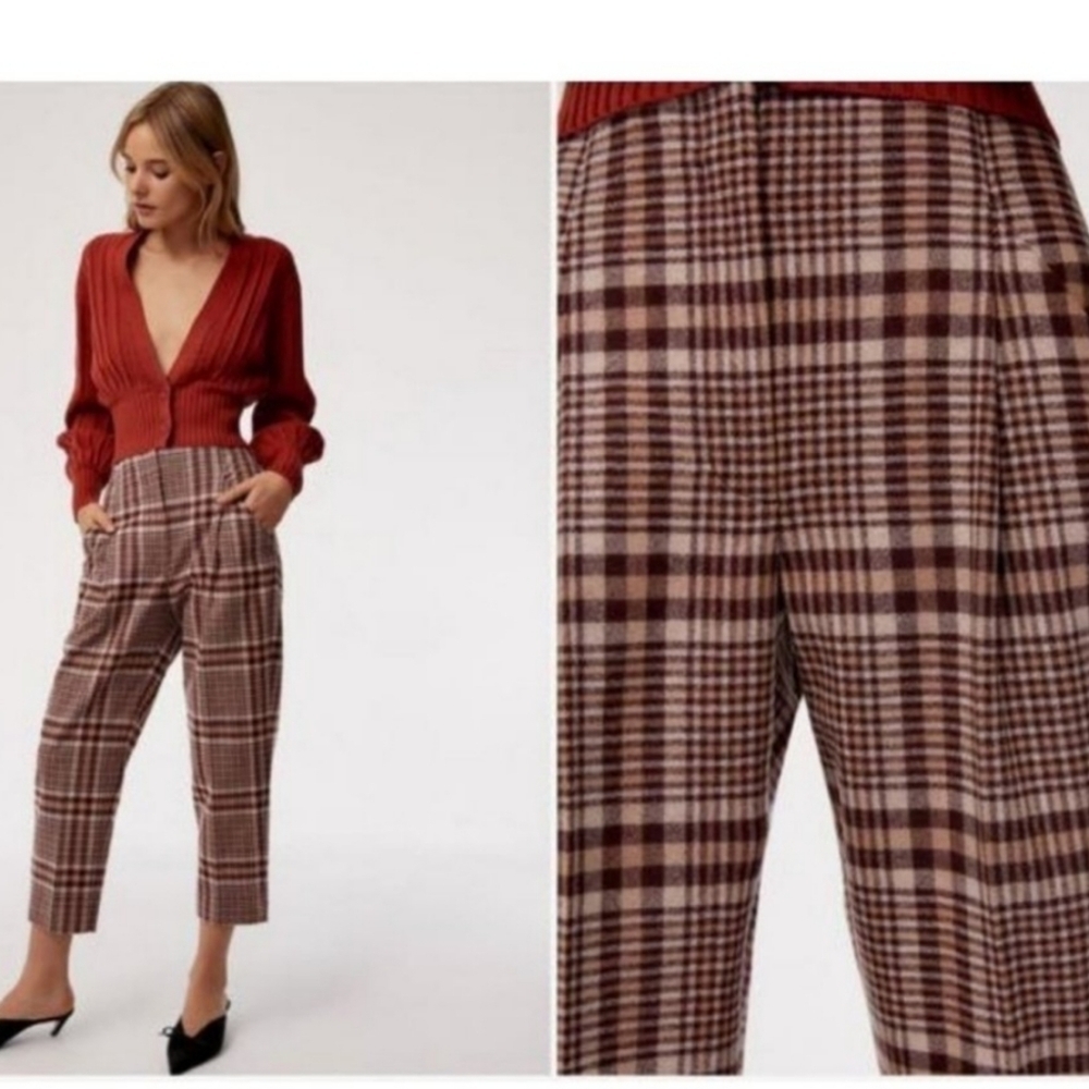 Wilfred Chambery cashmere wool plaid trouser